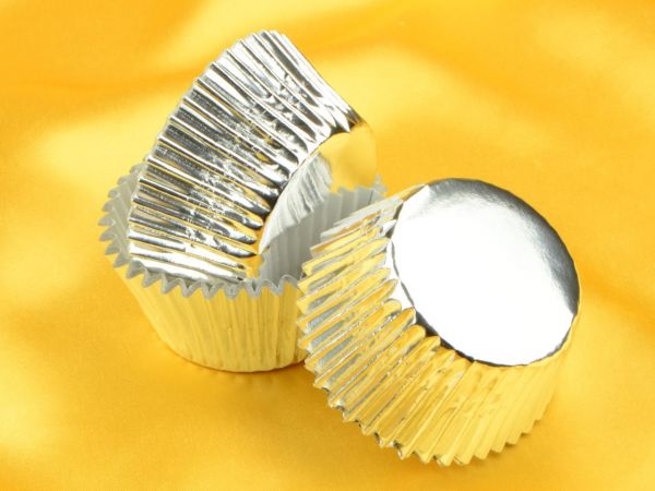Muffin Cups 50mm aluminium silver 60 pieces