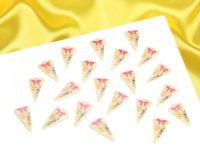 Schokoaufleger Schultüten & Buntstifte weiß 5x2,5cm 21 Stück