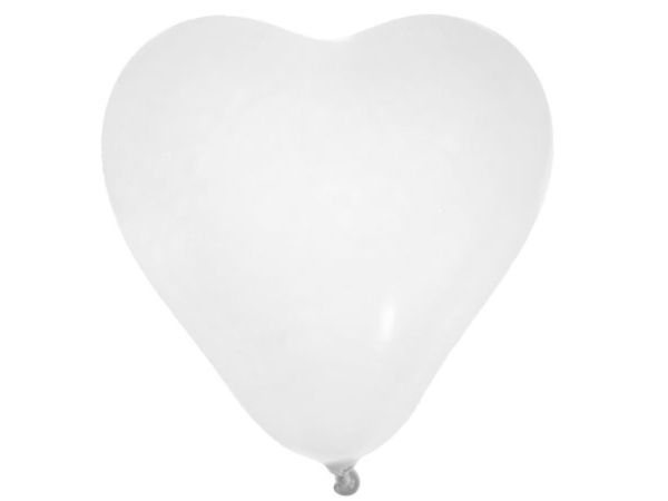 Herzluftballons Weiß, 8 Stück, 25 cm