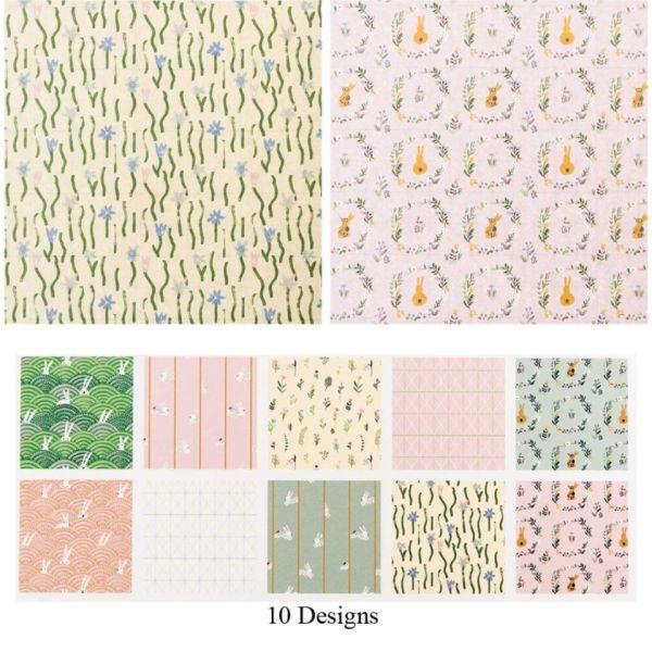50 Deko-Papier Set Bunny Hop f. Eierkarton