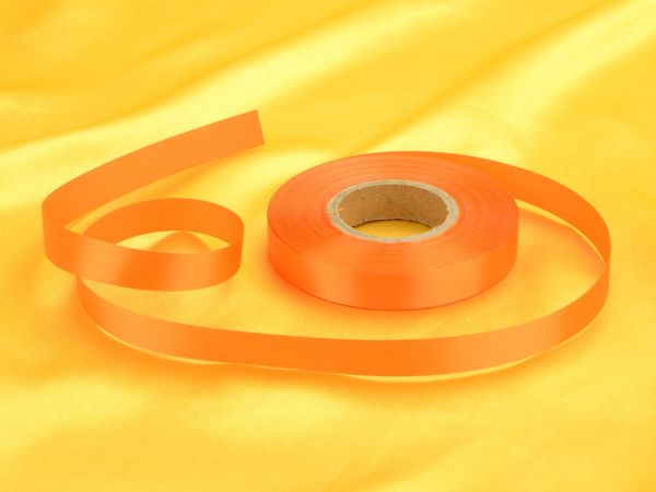Satin ribbon orange 14mm; 30m