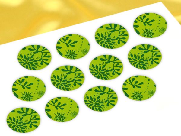 Cupcake buttons plants green 12 pieces