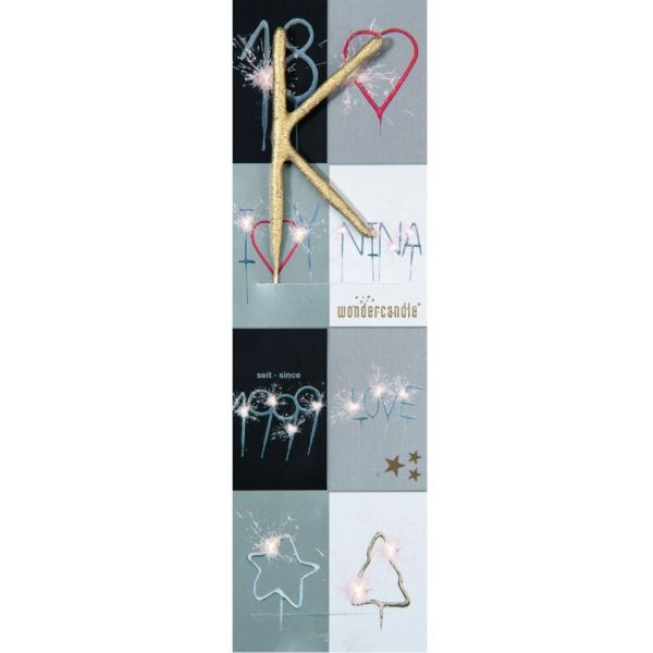 Wunderkerze K, Gold, 18 cm