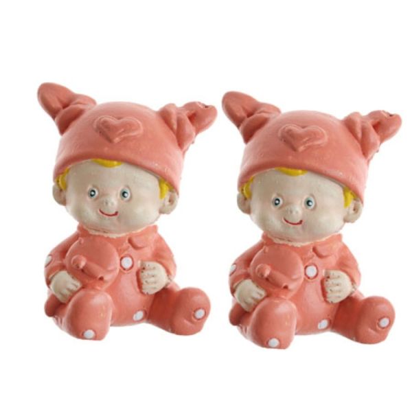 Tortenfiguren Baby, 2 Stück, Hellrot
