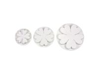 3 Fondant-Ausstechformen Set mit Auswerfer, Seerose & Nelke