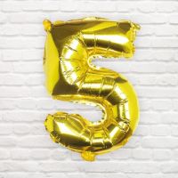 Folienballon Zahl 5 Gold