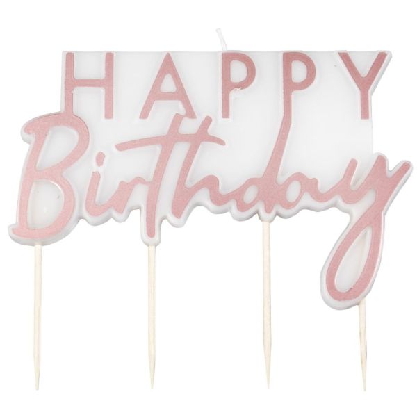 Geburtstagskerze Happy Birthday Pink Glitzer