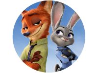 Fondant Paper Zootopia Nick and Judy, round 20cm