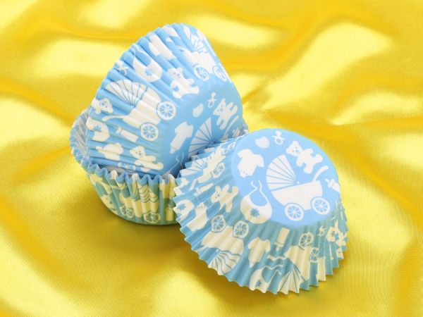 Muffin cups Newborn baby blue 48 pieces