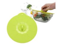 Universal lid made of food safe silicone Ø25 cm green transparente