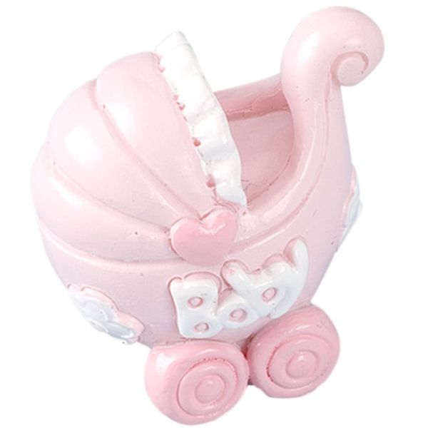 Tortendeko Kinderwagen, babyrosa