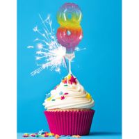 Ballon-Topper Zahl 8 Regenbogen