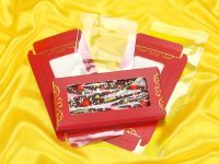 Packaging for chocolate bar red Set of 3 incl. cello bags