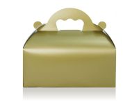 Cake box with carrying handle 10x18cm gold