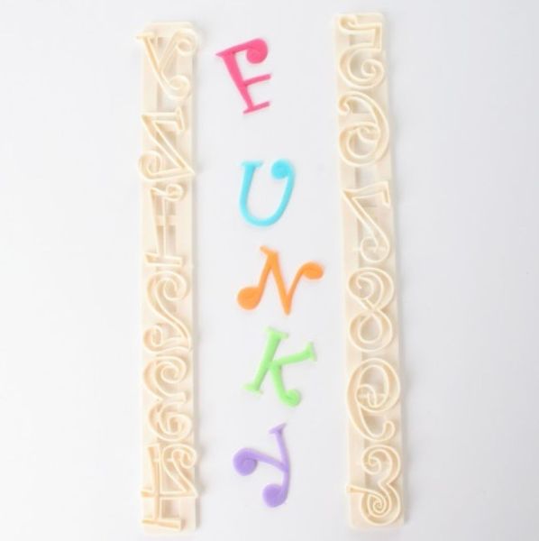 FMM Ausstecher für Fondant &amp; Blütenpaste Alphabet/Zahlen,Funky