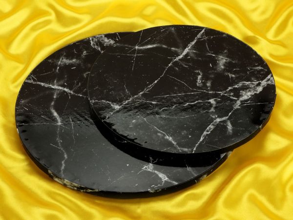Cake Board circular 30cm marble black
