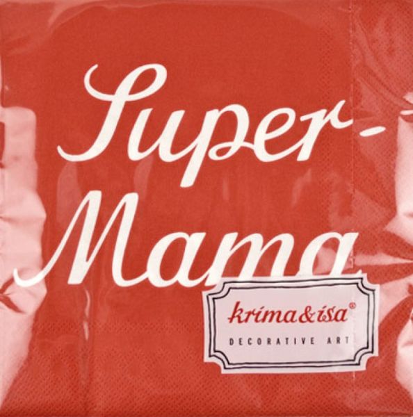 Krima Isa Cupcakes-Servietten Super Mama 33x33 cm