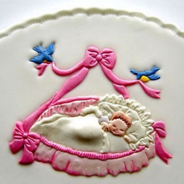 Fondant Ausstecher Präger Baby im Korb