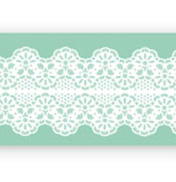 Pavoni Magic Decor Essbare Spitze Silikon-Matte 40x9 cm, Blumen-Bordüre