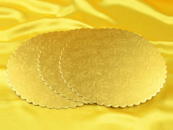 Cake Board 28cm gold 3 pieces