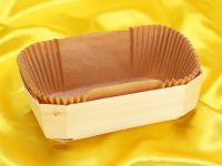 Holzbackformen mit Backpapier-Einlegern 4 Stück