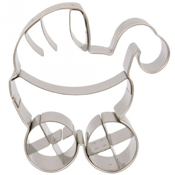 Plätzchen Ausstecher Kinderwagen 6cm aus Edelstahl