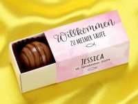 Trüffelstange für 2 Trüffel, individuell, Taufe rosa