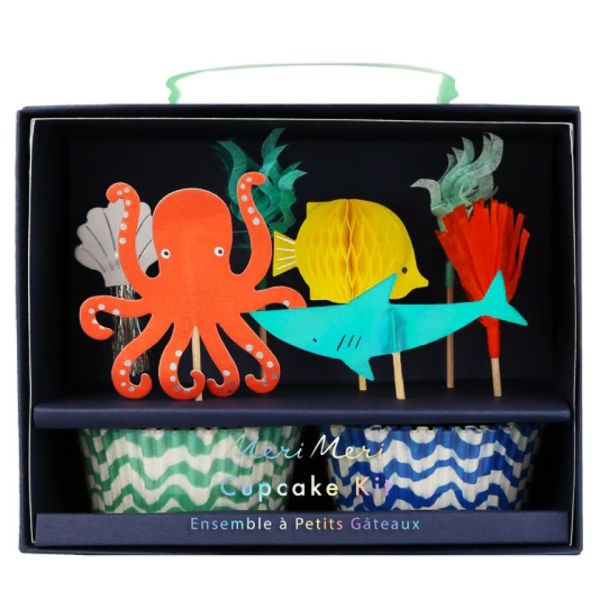 Meri Meri Cupcakes Set Oktopus & Hai