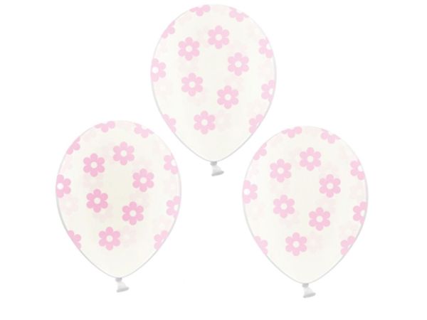 Luftballons Blumen Baby Pink