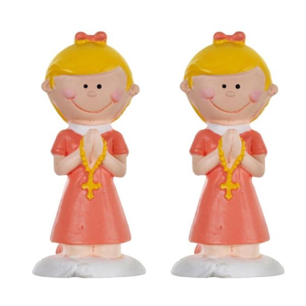 Tortenfiguren Blondes Mädchen, 2 Stück, 3x7 cm