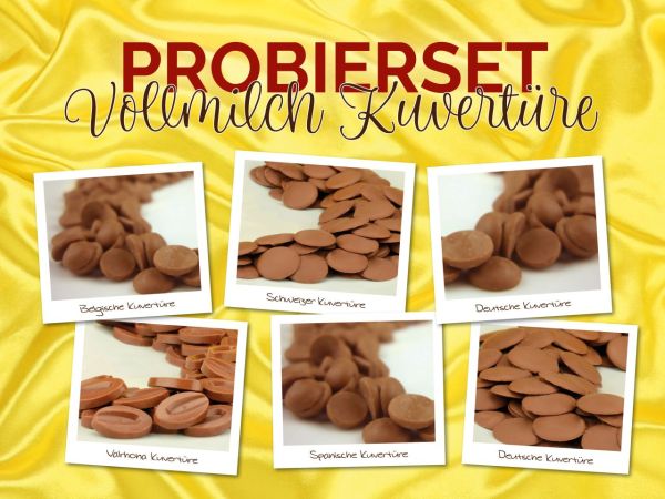 Probierset Vollmilch-Kuvertüre 6x20g=120g