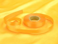 Satin ribbon yellow 14mm; 30m GREENLINE