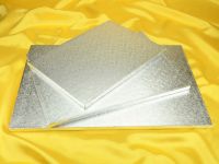 Cake Board rectangular 40x20cm silver 5 pieces