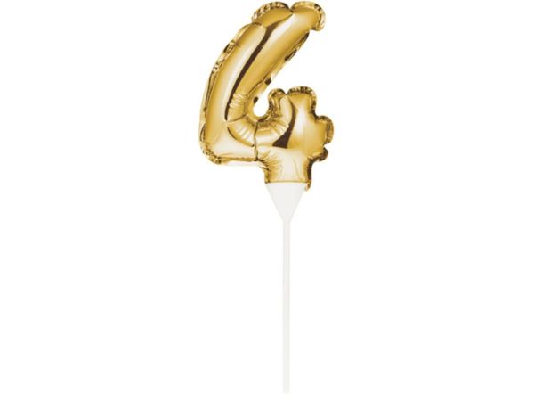 Ballon-Topper Zahl 4, Gold, 13 cm