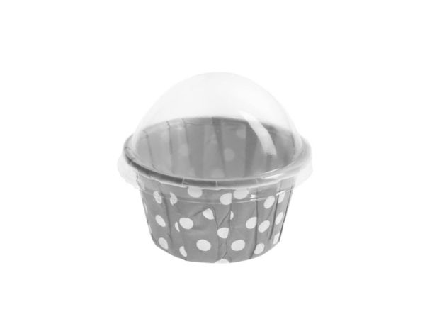 Crinkle Cups mit Deckel, 6 Stück, Grau