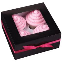 Cupcakeboxen Set für 4 Cupcakes Schwarz, 3 Stk.
