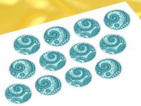Cupcake buttons Indian turquoise 12 pieces