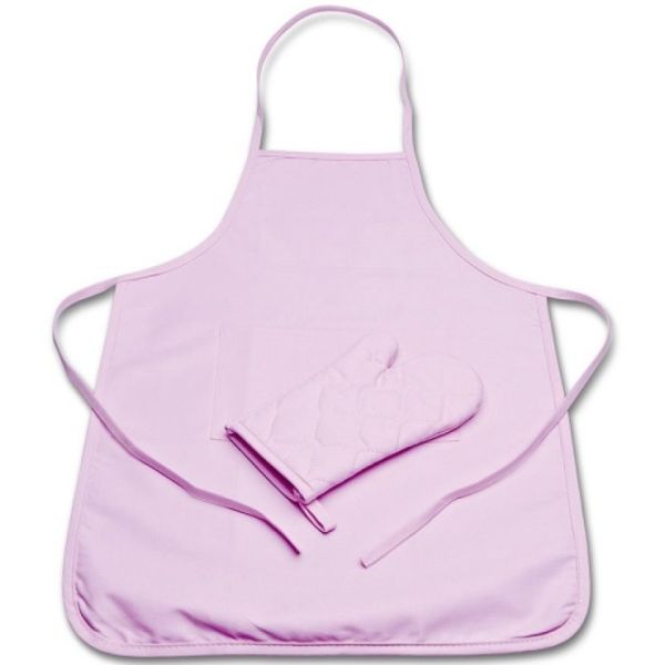 Kinderschürze mit Handschuh Set, rosa, 59x40 cm