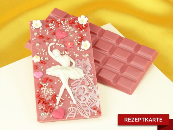 Schokoladentafel Ballerina Rezeptkarte